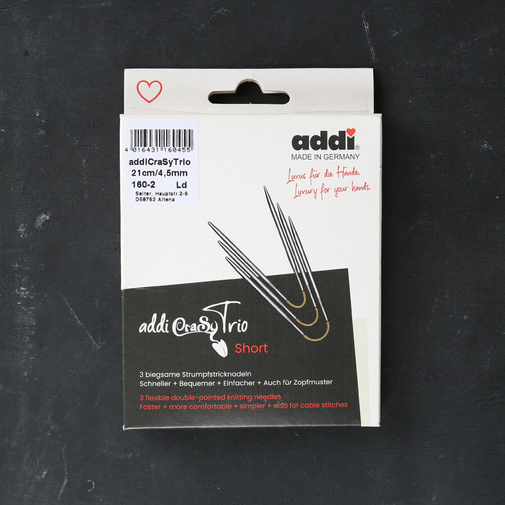 Addi CrasyTrio 3'lü 4,5 Mm 21 Cm Misinalı Çorap Şişi - 160-2